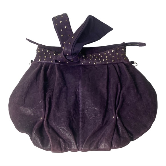 Junior Drake, Karel, Italian Leather, Textured Purple detachable gold tone chain - Picture 4 of 16